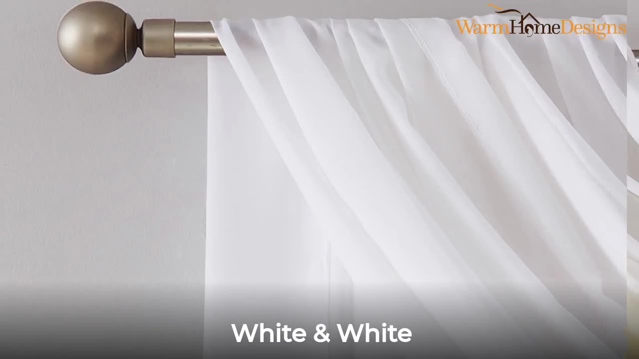 Warm Home Designs Chiffon Wedding Arch Decorations for Rustic Style 2 Scarves: 35 x 288 Each / White & White