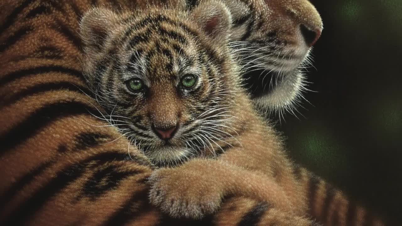 Mama Tiger and Baby Tiger - Cute Animals - Graphics Art | Poster