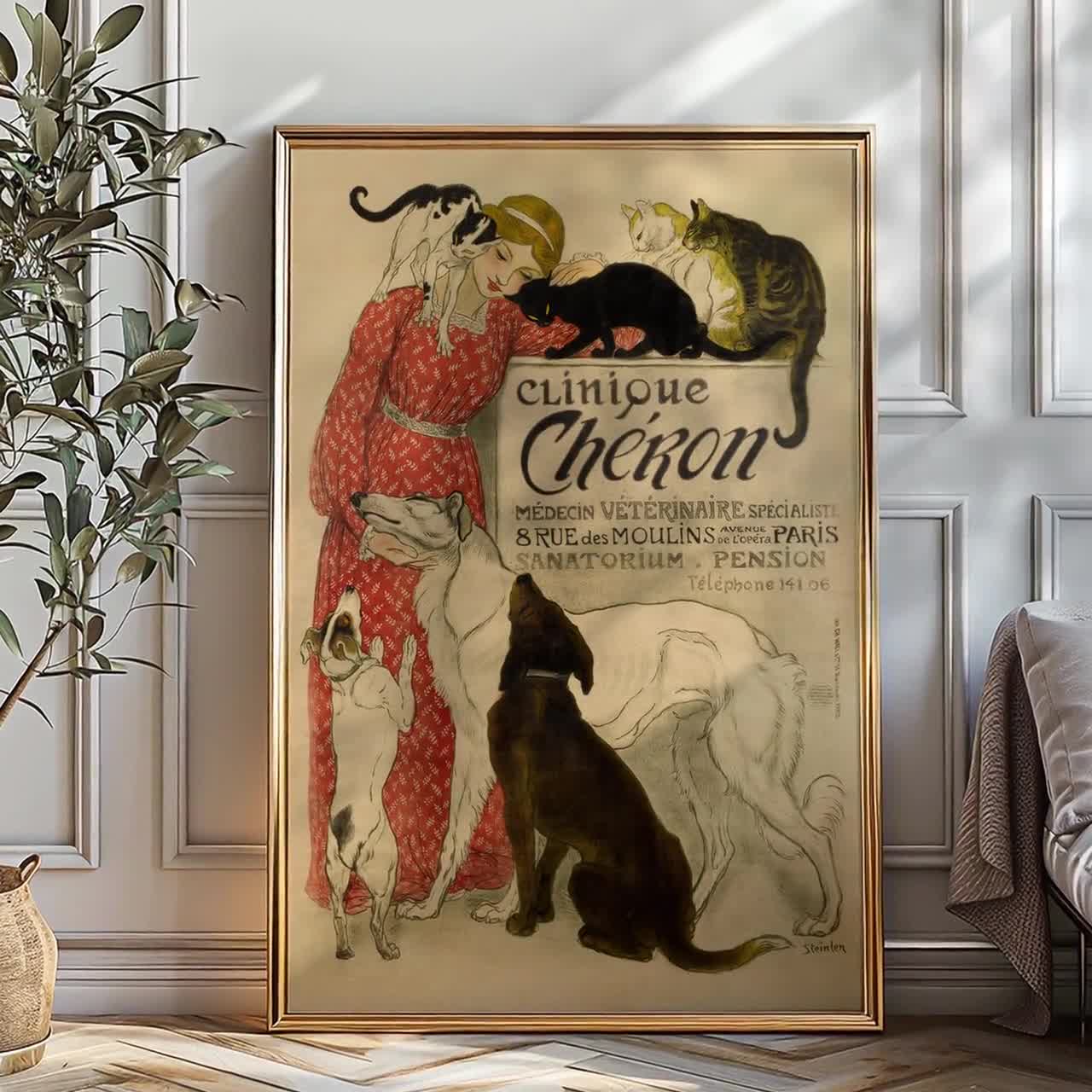 Theophile Steinlen Clinique Cheron. Beautiful Vintage Poster