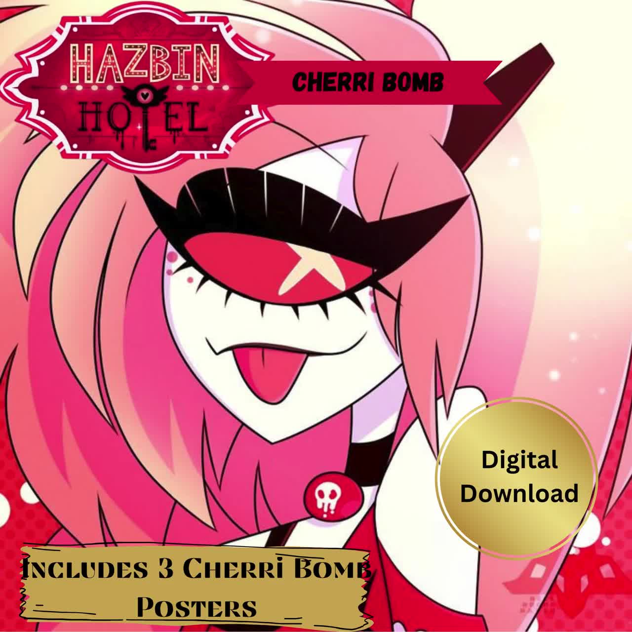 Hazbin Hotel, Cherri Bomb, Hazbin Hotel Fan Art, Allastor, Charlie, Hazbin  Hotel Poster, Hazbin Hotel Cherrri Bomb Poster, Digital Download