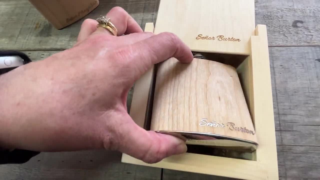 Cherry Wood Flask with Custom Engraving Option - The Wood Reserve