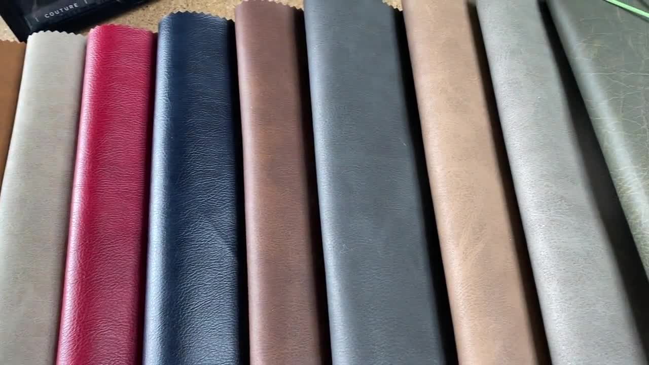 New Aged Distressed Faux Nubuck Upholstery Leather Fabric Soft