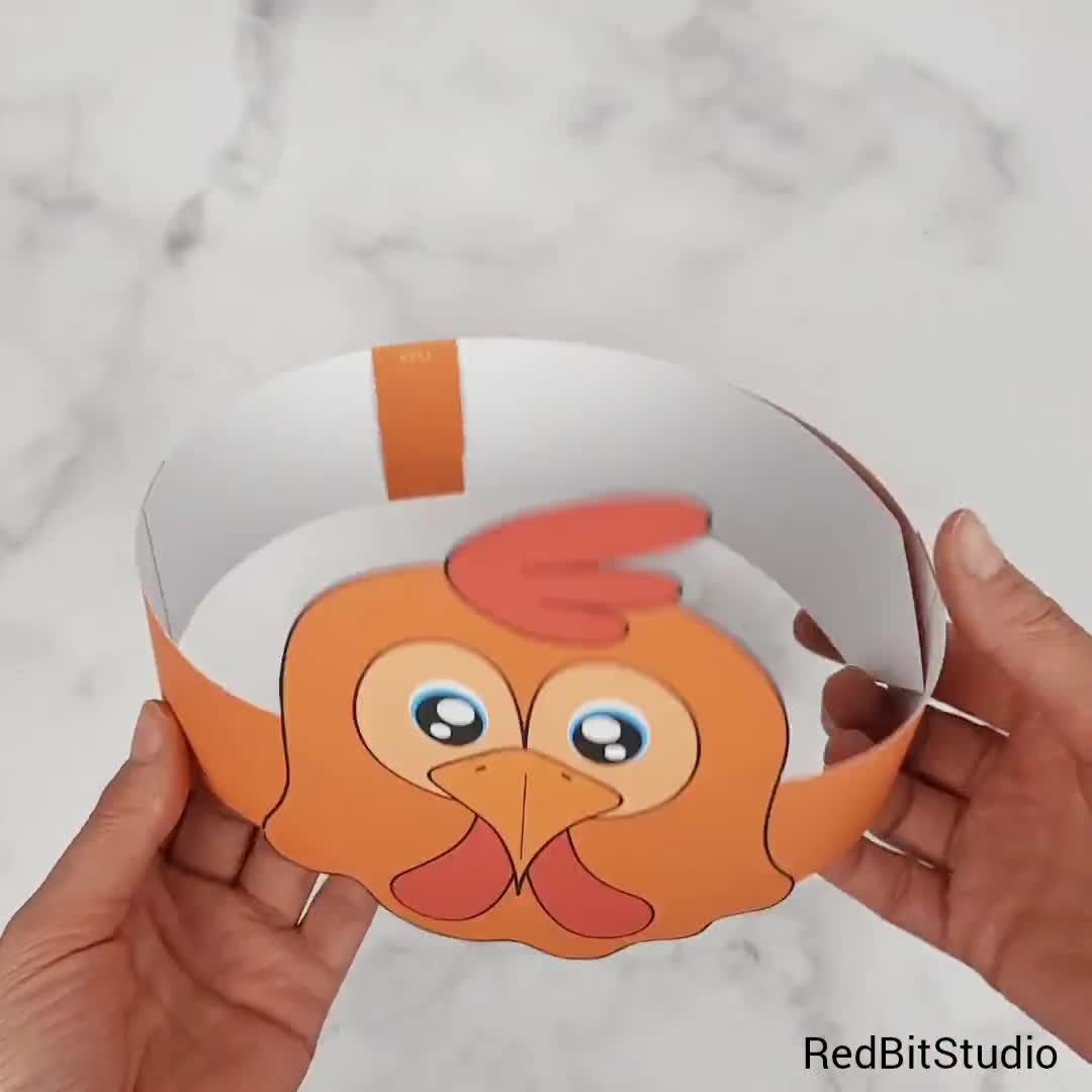 chicken-paper-crown-animal-paper-hat-for-kids-instant-download-paper-crown-hen-digital-party-headband-printable-party-mask-pdf-hat-etsy for Free Printable Chicken Headband Template Chicken Paper Crown, Animal Paper Hat for Kids, Instant Download Paper Crown Hen, Digital Party Headband, Printable Party Mask, PDF Hat - Etsy for Free Printable Chicken Headband Template