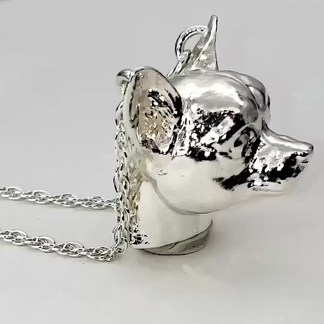 Collana Chihuahua In Argento 925 Daylinlove - Ciondolo A Cuore Con Farfalla, Gioiello Per Amanti Dei Cani, Regalo Per Donne, Mamma O Amiche, Catena Regolabile 45+5 Cm