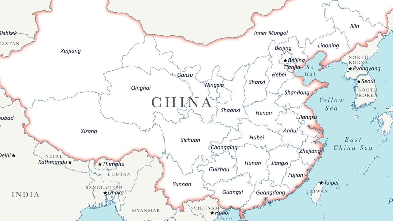 Digital Map of China and Provinces of the People's - Etsy