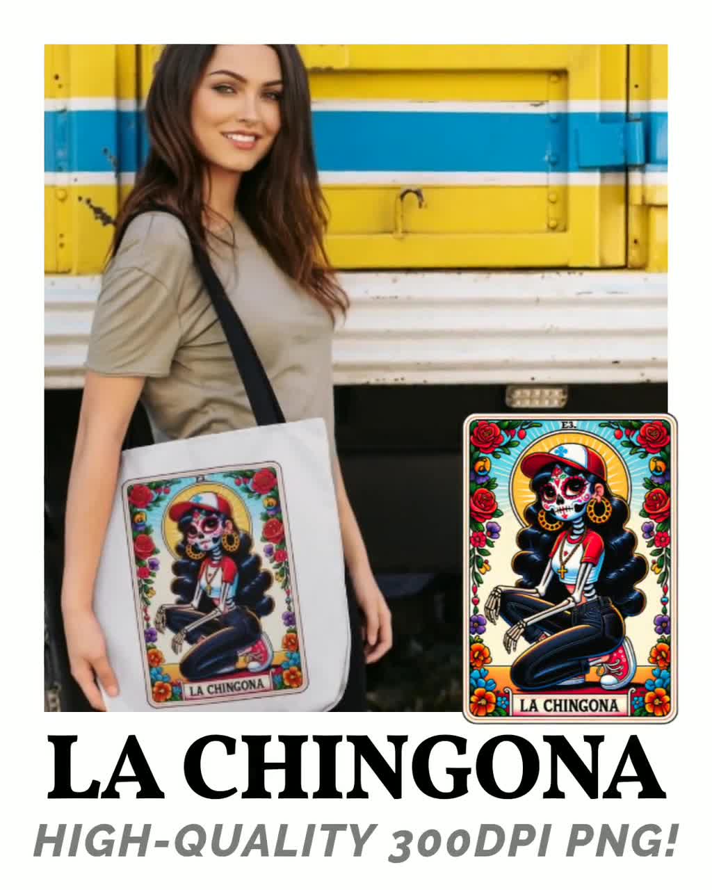 La Chingona Tarot Card PNG, Funny Mexicana Sublimation Design
