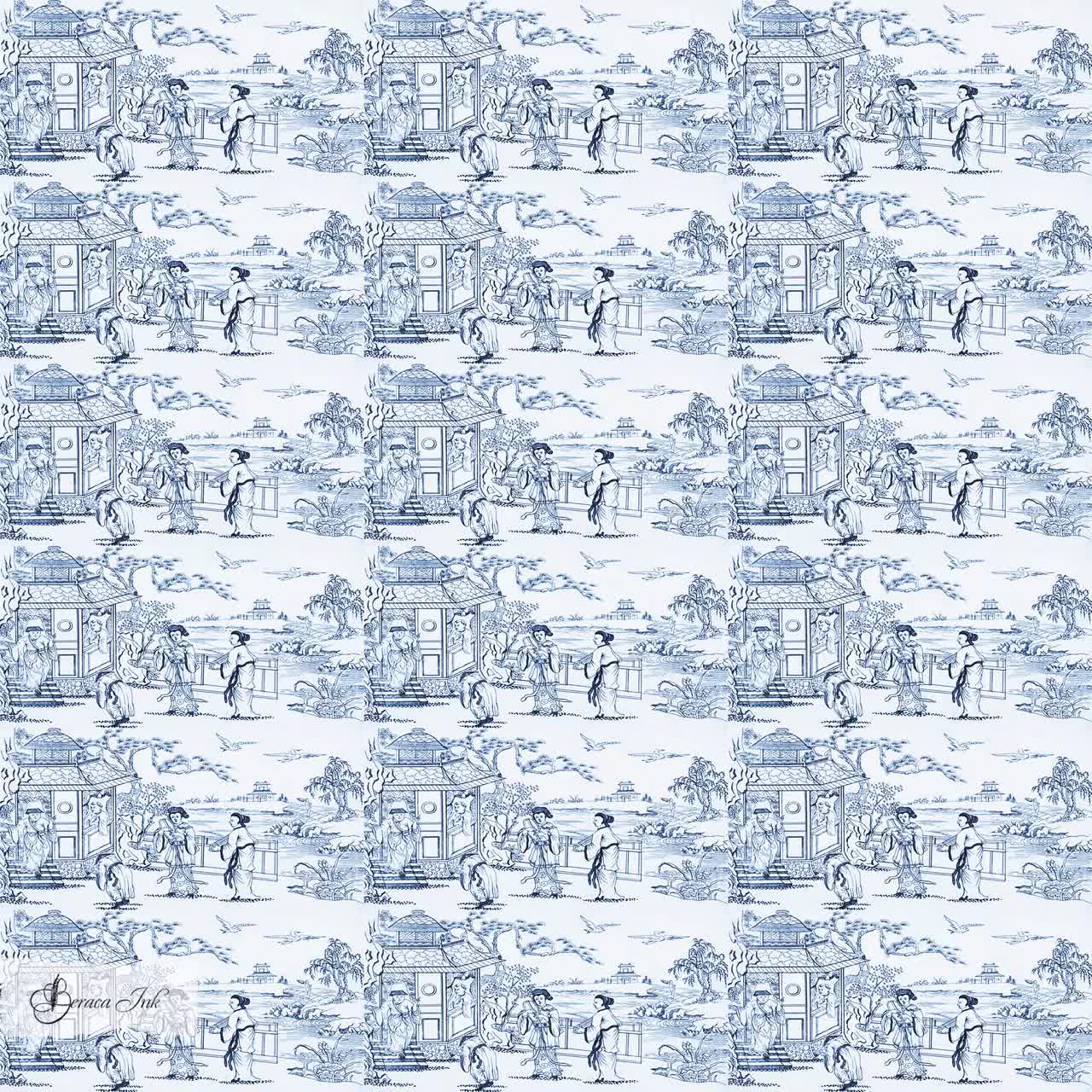 Chinoiserie Digital Paper, Old Chinese Wallpaper, Blue Chinoiserie Digital Paper, Old Chinese Wallpaper, Blue