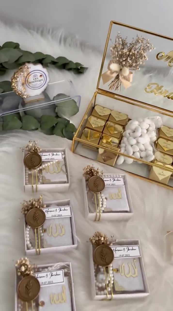 Personalized Chocolate Box, Elegant Guest Favors for Engagement