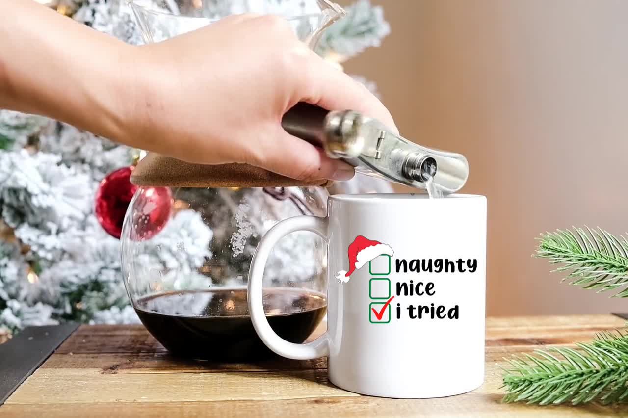 Mug, Too Cute for The Naughty List, Christmas Mugs, Funny Gift Cup Mug –  23sweets