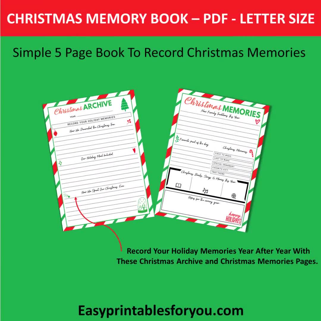 Christmas Memory Book Family Christmas Journal Christmas 