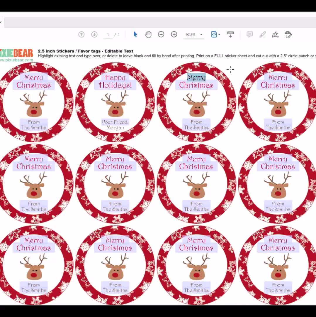 Personalized Christmas Stickers, Reindeer Family Holiday Gift Labels,  Family Christmas Stickers – Paper Cute Ink