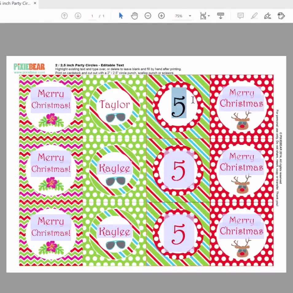 Printable Christmas Gift Tags for Kids Editable Christmas Teacher