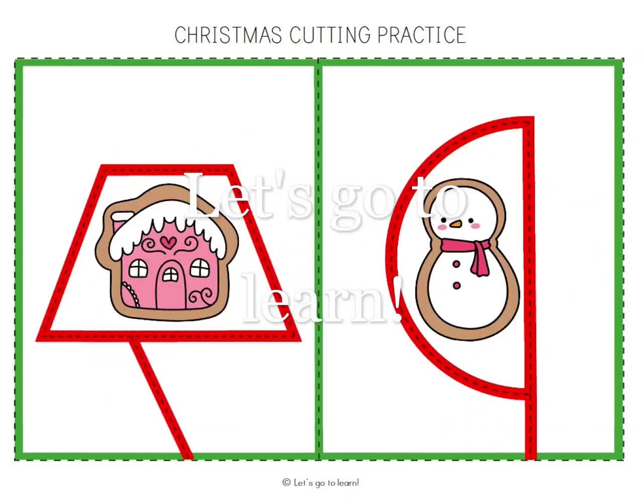 Scissors Skills - Christmas Scissors Practice - Give The Elves a