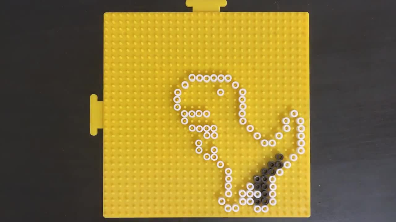 Chrome Dino Perler Bead Pattern, Bead Sprites