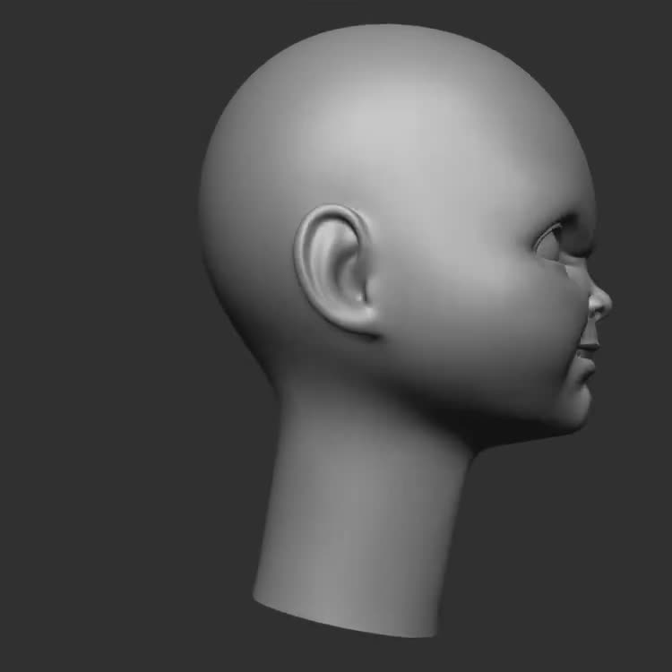 M3gan doll head 3D model 3D printable