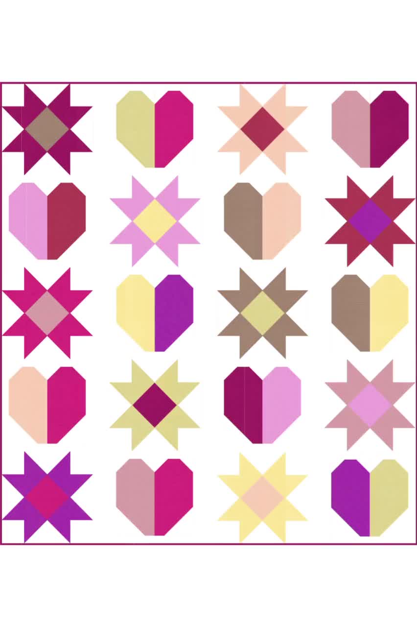 Claremont Quilt Pattern | Heart & Star Blocks (PDF Download) video poster