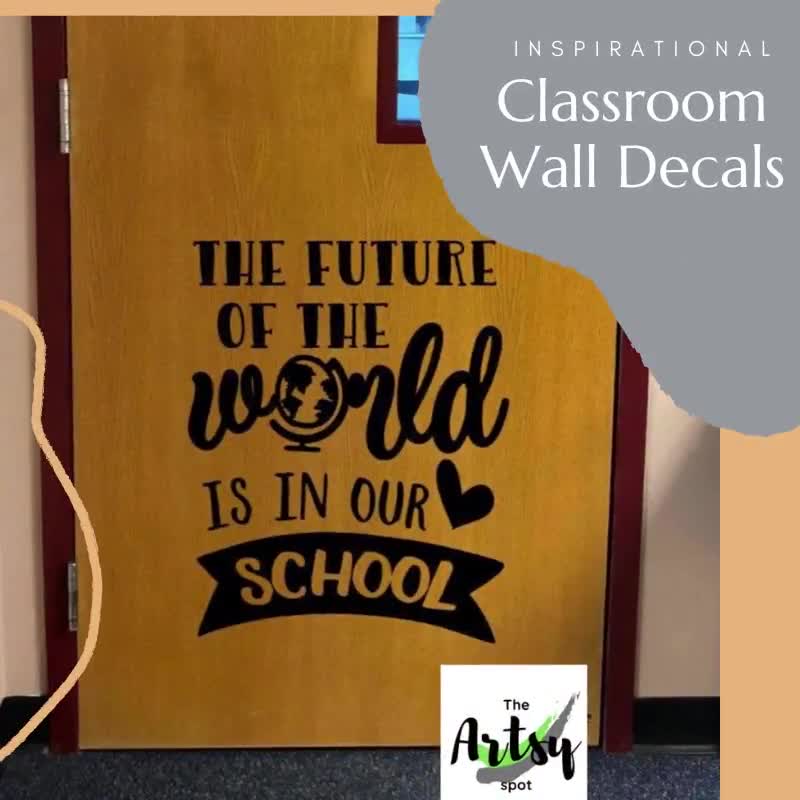 Classroom Door Decal Decor Positive Affirmations in Case No 