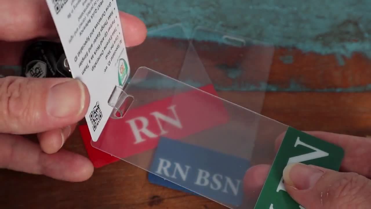 Oversized RN Badge Buddy - Vertical Extra Large Badge Buddies For - View #2