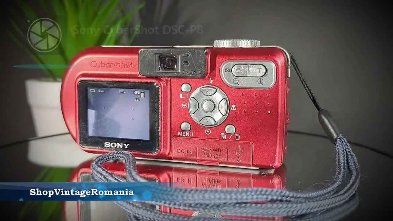 Vintage Sony Cyber-shot DSC-P8 Red Digital Camera: Retro