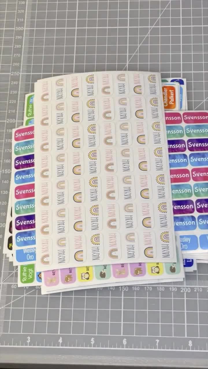  300 Pcs Clothing Labels No Iron Fabric Labels Washable Name  Labels for Kids Nursing Homes with 2 Pcs Permanent Fabric Markers Camp  School Daycare Laundry Shop Supplies (Rectangle, 2 Sizes) : Office Products