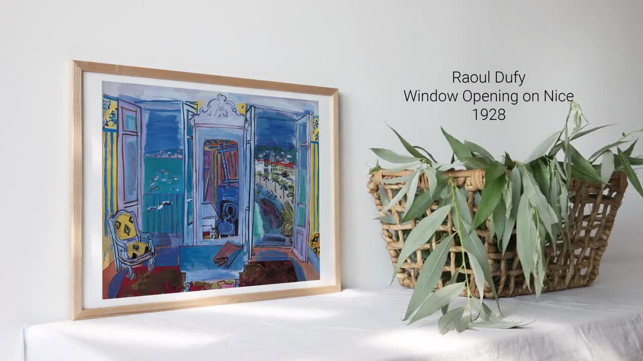 Raoul Dufy, Window Opening on Nice, 1928, Fine Art Poster, Moody