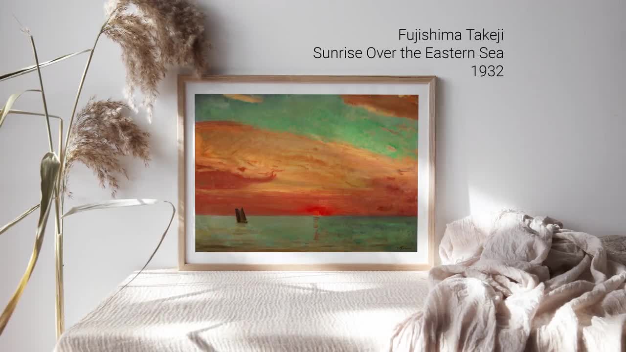 Fujishima Takeji, Sunrise Over the Eastern Sea 1932, Fine Art