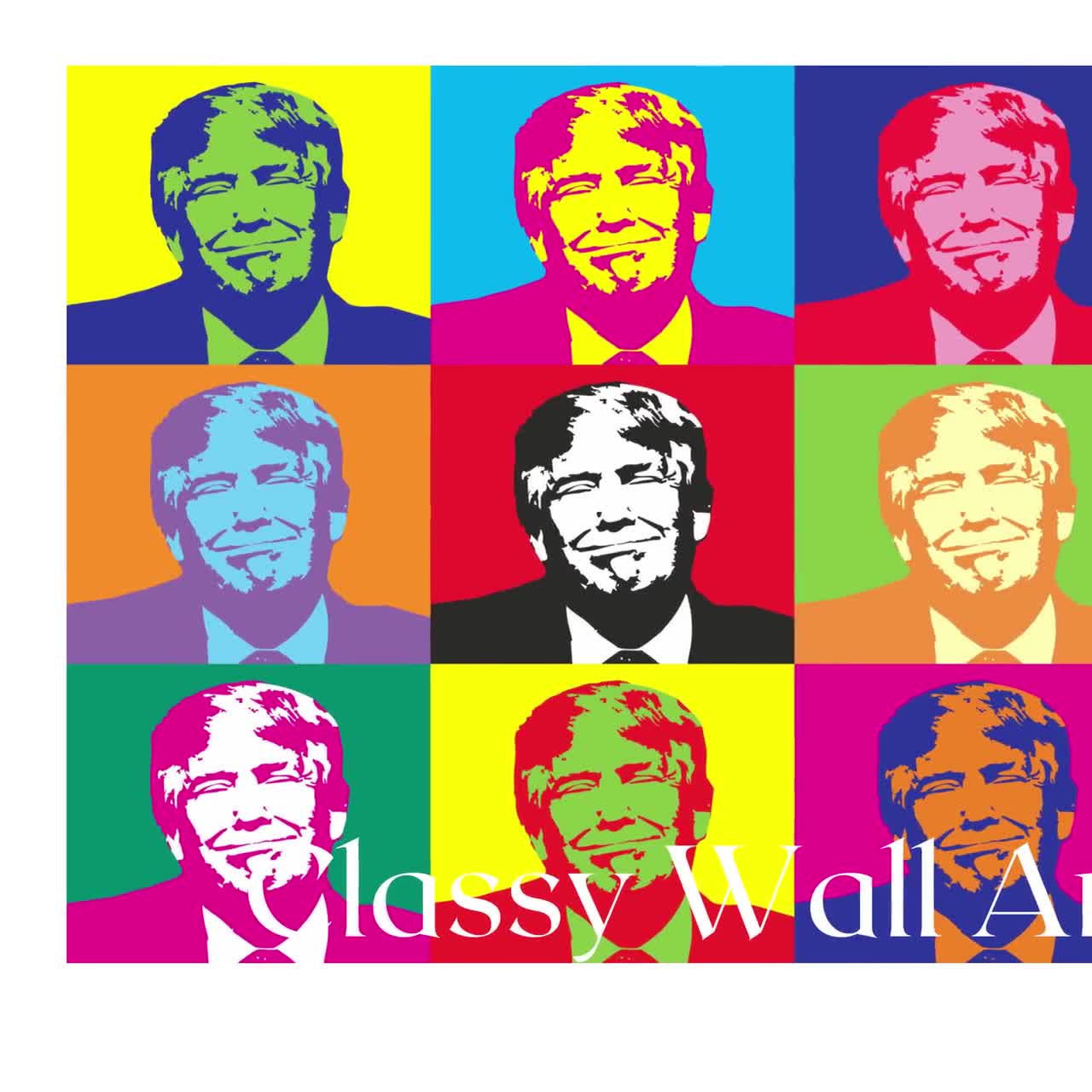 PRINTABLE Pop Art Painting | Donald Trump Pop Art Portrait | Wall