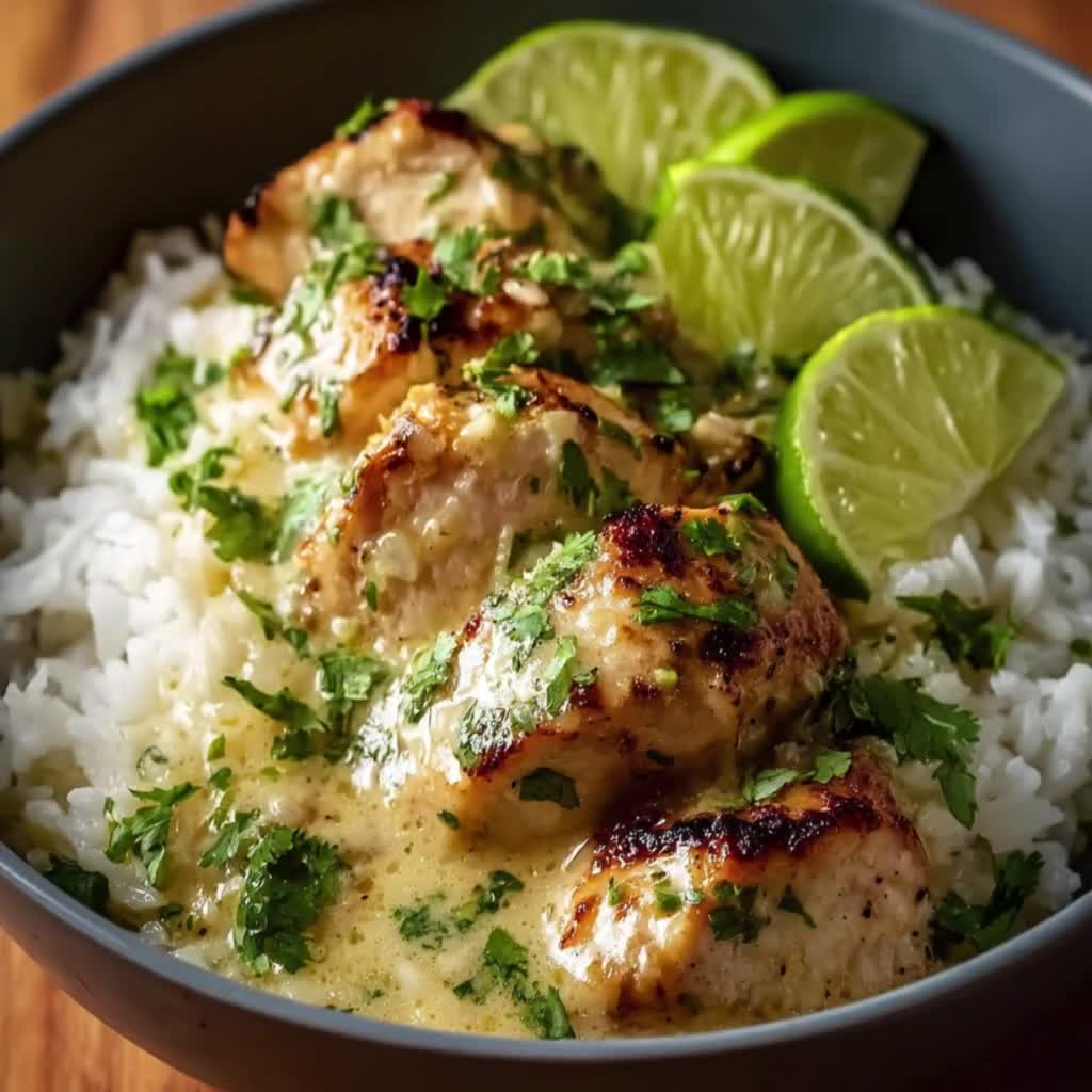 BEST RECIPE for Coconut Lime Chicken Rice One-pot Tropical