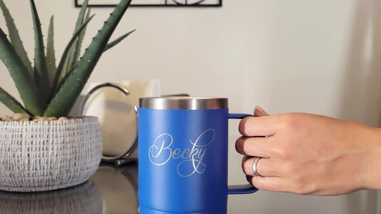 Taza de acero inoxidable de 2 piezas, taza de té, taza de café térmica con  tapa y y azul perfecl Vaso de café