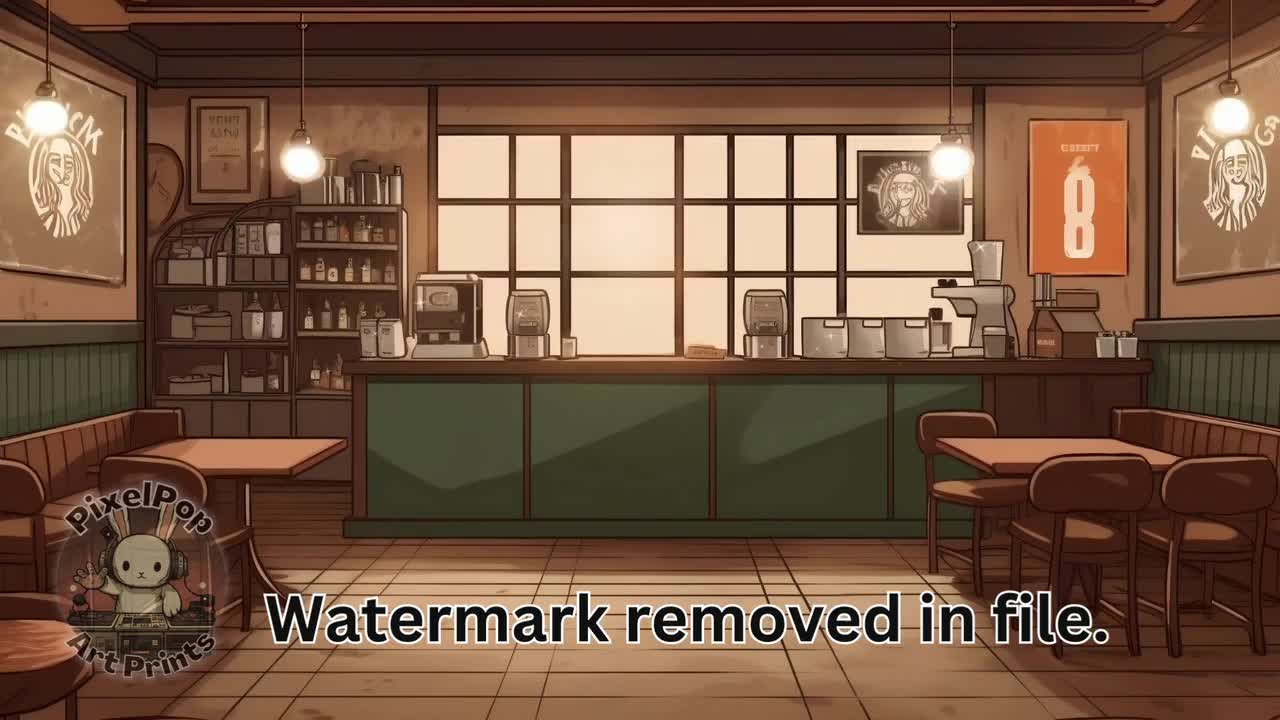 Coffee shop anime cafe background