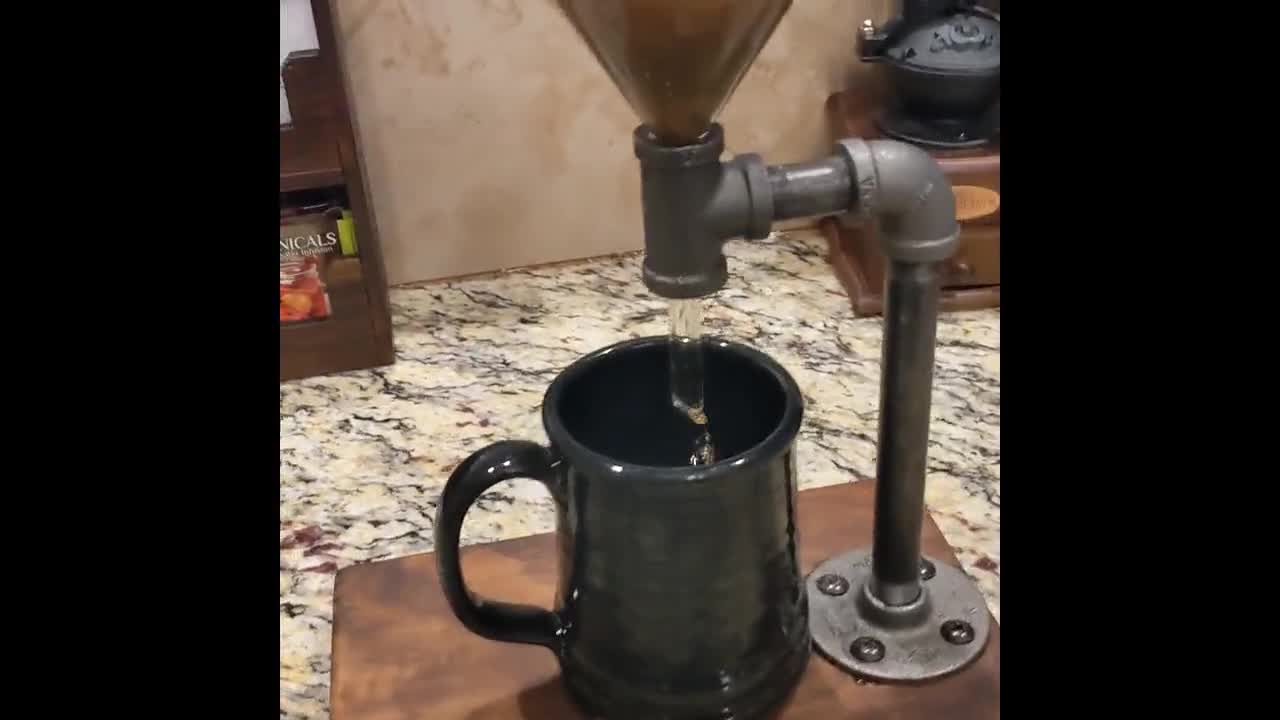 Pour Over Coffee Maker Industrial Coffee Maker Iron Pipe Industrial Gift  for Him Gift for Her 