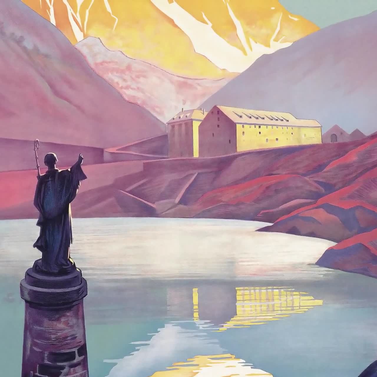 Col Du Grand St Bernard Vintage Travel Poster File | Digital