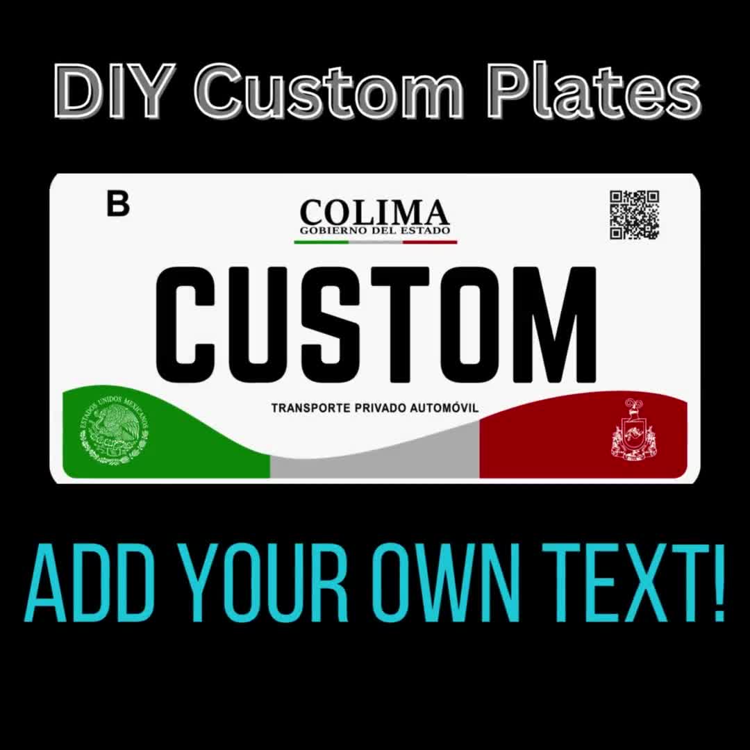 Colima Plates Colima Mexico License Plate SVG Layered Cut File for Cricut Glowforge  Laser png dxf pdf Font Included