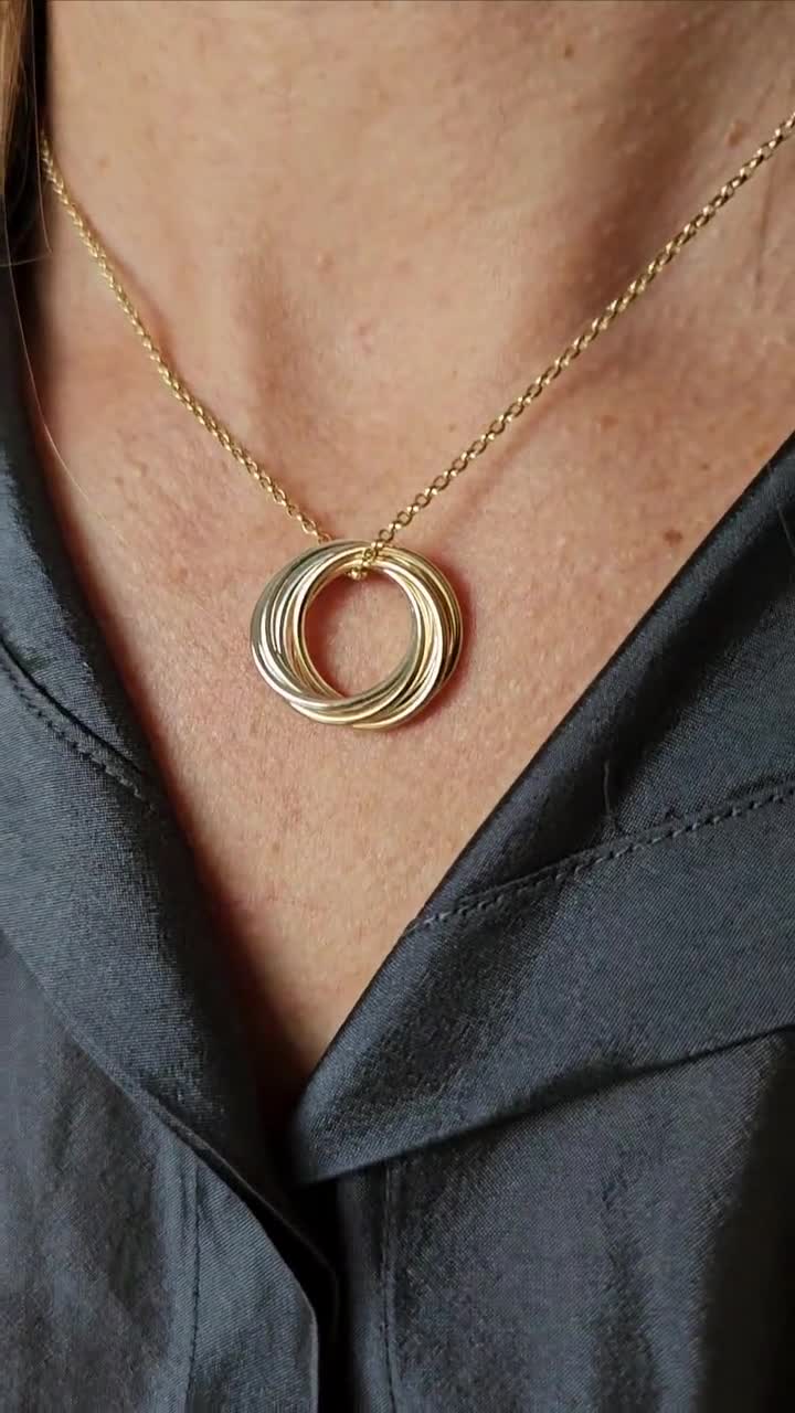 Regalo per il 50° compleanno per le donne, collana con 5 anelli, gioielli per il 50° compleanno per lei, regalo per il 5° anniversario per la moglie, gioielli per 5 decadi 50 regali per - Italia