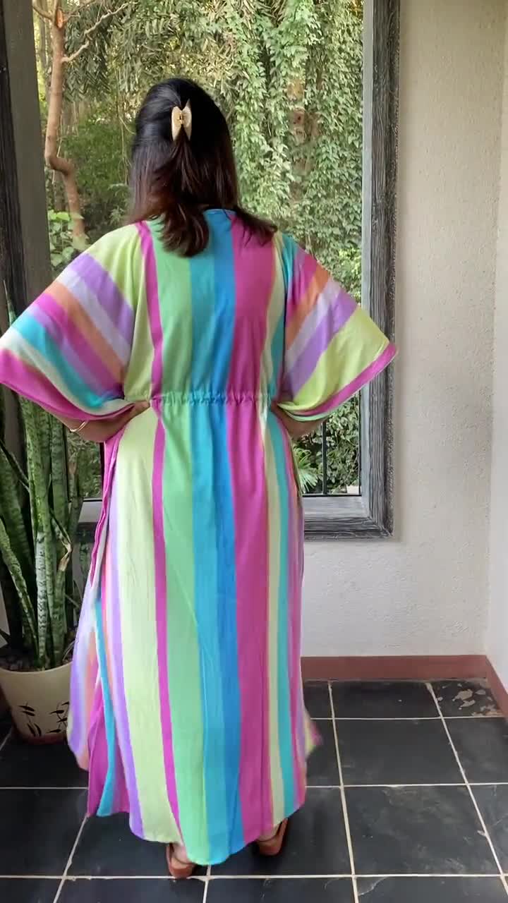 Kaftán Mujer Jessica Colors Color Aqua Talla Unica