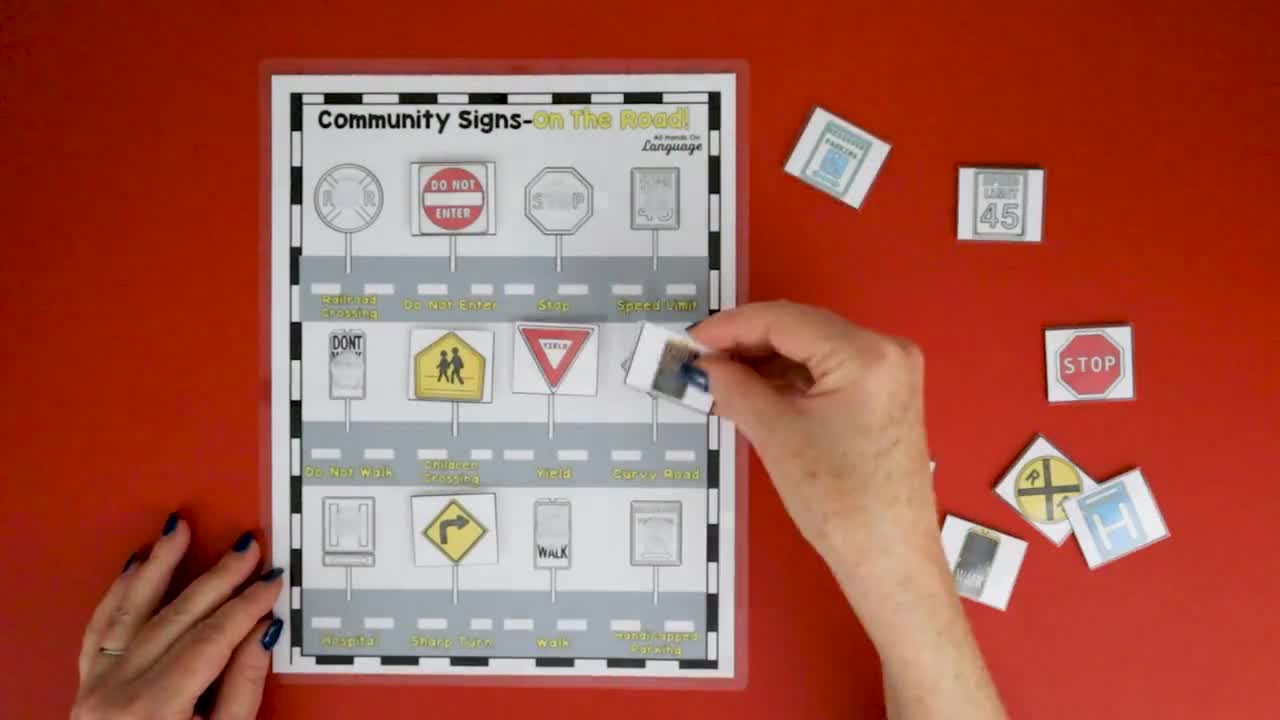 community-signs-on-the-road-matching-activity-match-12-road-signs-autism-life-skills-game-pdf-printable-etsy for Free Printable Community Signs Worksheets Community Signs - on the Road! Matching Activity, Match 12 Road Signs, Autism, Life Skills Game, PDF Printable - Etsy for Free Printable Community Signs Worksheets