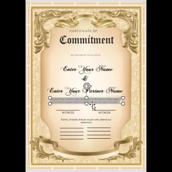 Commitment Certificate, Printable Certificate of Commitment Template, Editable Commitment Ceremony Certificate, - Etsy commitment-certificate-printable-certificate-of-commitment-template-editable-commitment-ceremony-certificate-etsy