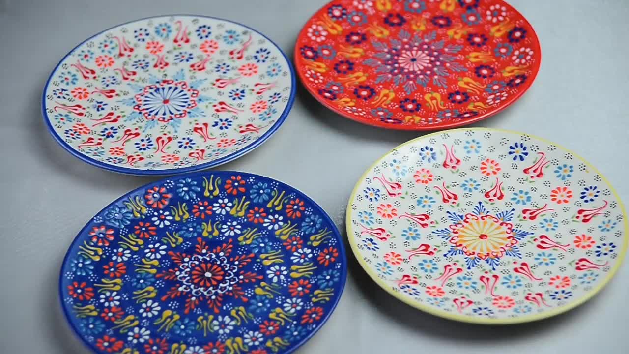 Ceramic Plate 21cm / 27cm / 33cm, Handmade Turkish Ceramic Plate, Hand  Painted, Microwave Safe, Lead-free, Food-safe, Handmade Pottery 