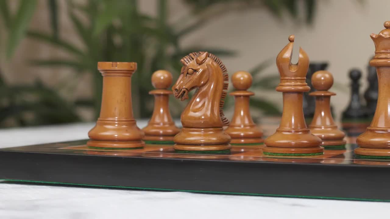 14 Folding Victorian Staunton Golden Acacia Wood 3 Chess Set - Chess –  House of Chess