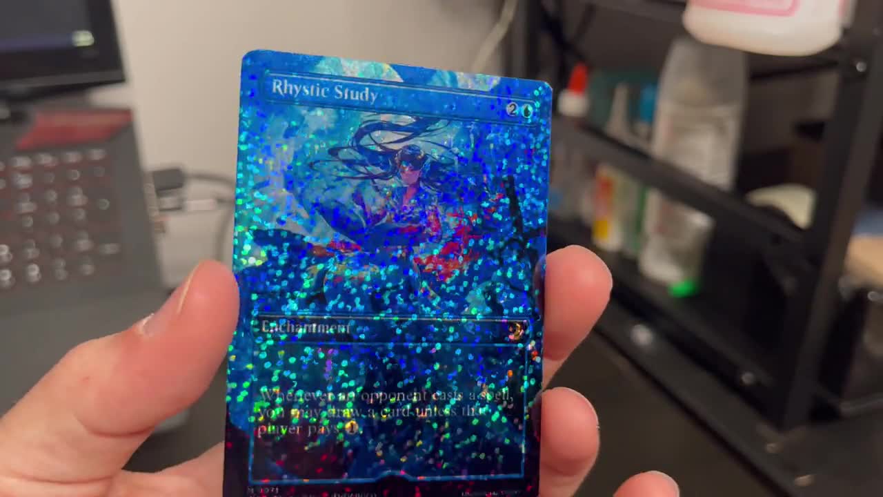 Confetti Foil Proxy Card- Rhystic Study - Gloss Finish- Very