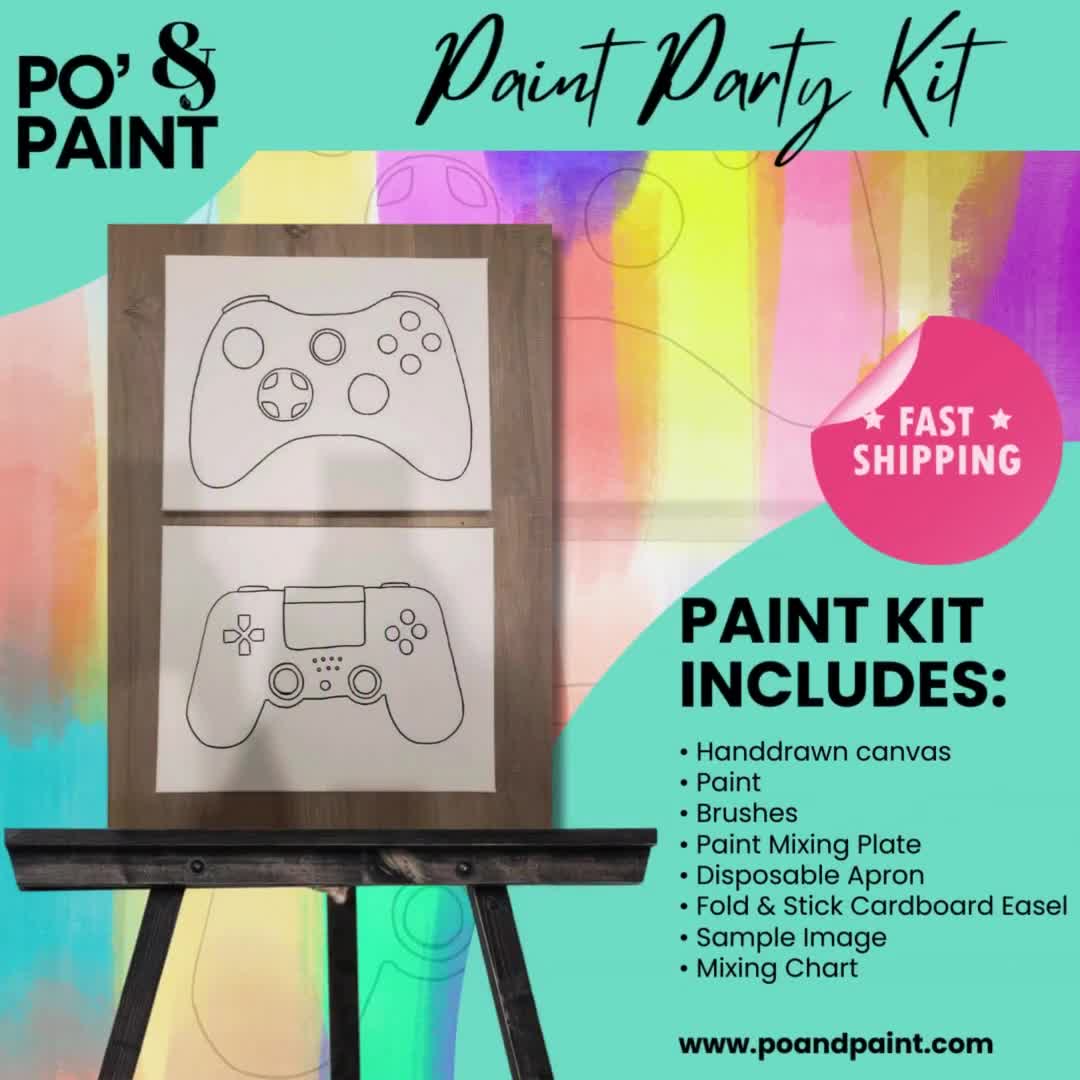 Game Controller/paint Kit/social Distancing Kid Sip and Paint/bulk or  Single/children Birthday Idea/selfie 