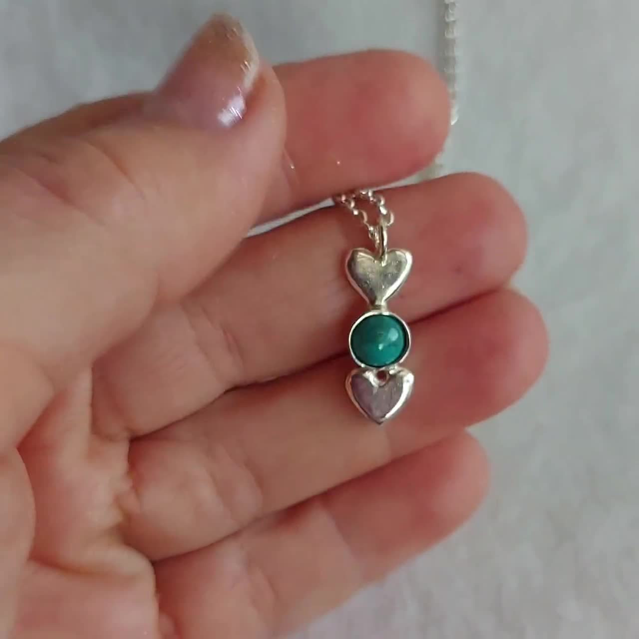Collana Ciondolo In Lapislazzuli Naturale – Argentato Con Gemme – Fatto A Mano Per Madre
