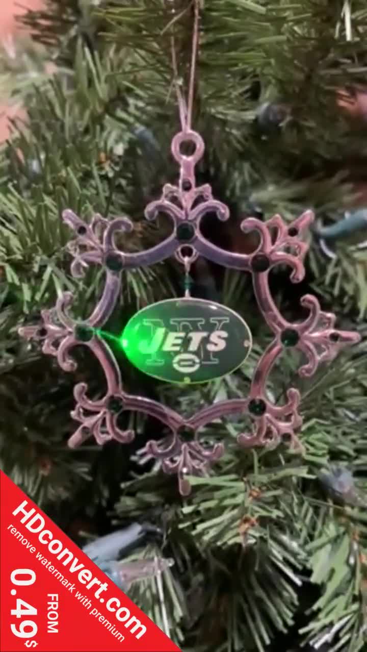 NY Jets 4 Inch LED Christmas Tree Ornament