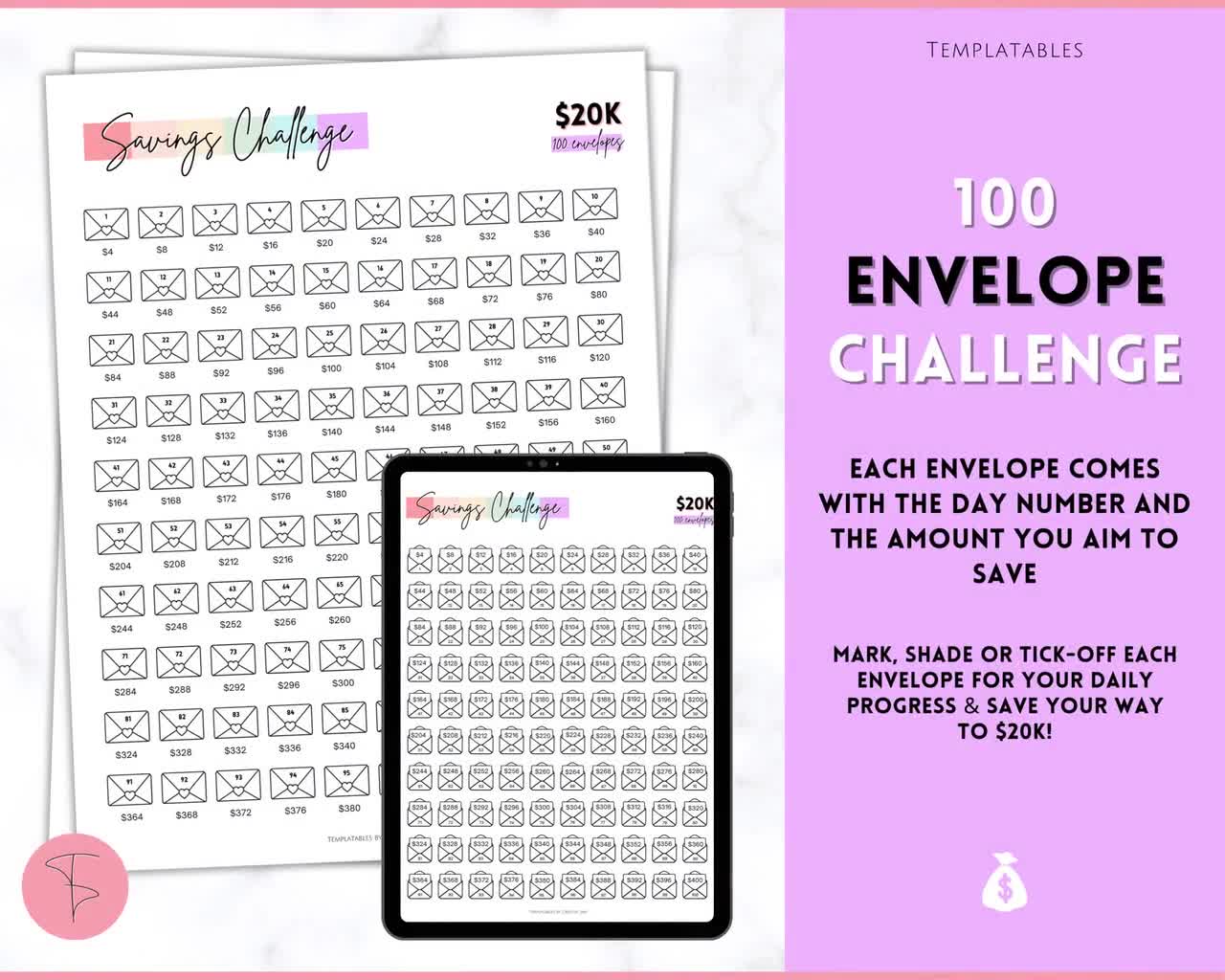 100 enveloppe tracker défi d'épargne: Journal de suivi d'épargne 100 jour  enveloppe challenge journal pour économiser jusqu'à €5050| pour hommes et