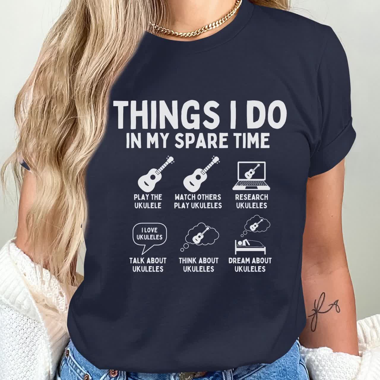 Things I Do in My Spare Time Ukulele Shirt, Hawaiian Uke Tee