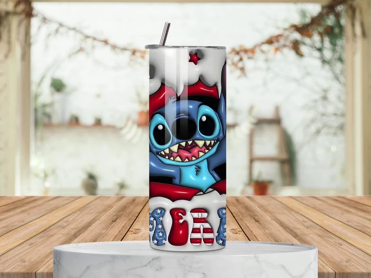Stitch Character 20 OZ Tumbler Wrap Design, digitaler Download, Skinny Straight Wrap video poster