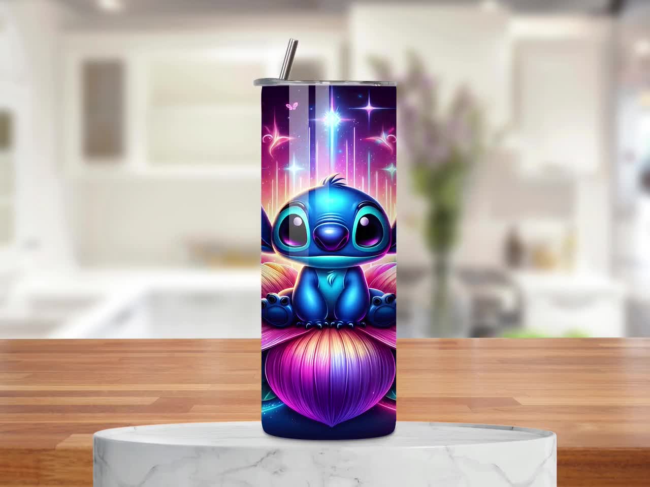 Neonlicht Bunt Stitch Tumbler, 20 Unzen gerader Becher, Cartoon Tumbler Wrap, Cartoon Film Tumbler, Tumbler Sublimation, Png Download video poster