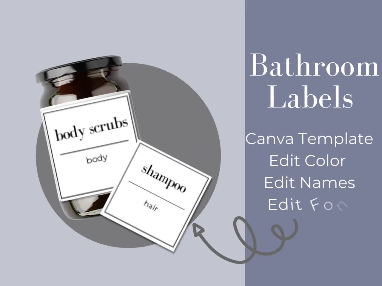 Bathroom Labels / Bathroom Label/ Labels / Canva Labels Template /  Printable Labels /custom Labels / Home Organization / Labels Template 