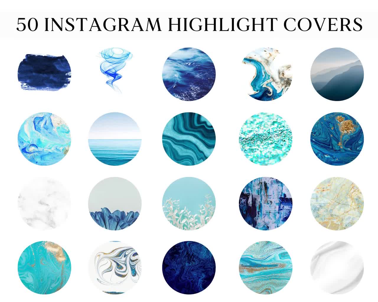50 Instagram Highlight Icons, Marble Instagram Covers, Blue Highlights,  Minimalist Instagram, Glitter Instagram Covers, Social Media Icons -   Hong Kong