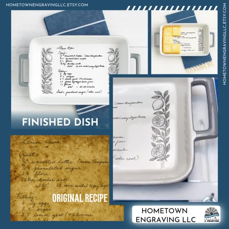 Granny’s Piggies Recipe Dish | Engraved Casserole Bakeware with Cute Pig Art | Personalized Family Keepsake Gift for Kitchen or Mom video poster